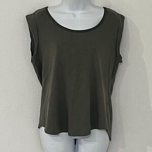 WHBM Olive Green Sleeveless Tee Size L